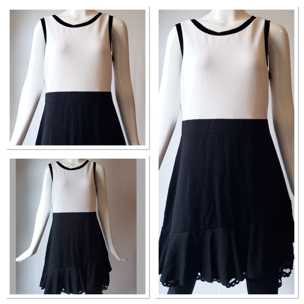 Sheath dress with lace bottom layer